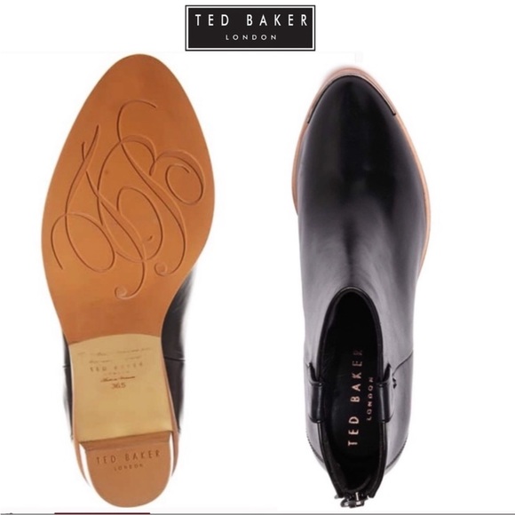 NWT Ted Baker London Kasidy Stacked Heel Leather Ankle Bootie - Picture 3 of 15